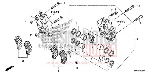 FRONT BRAKE CALIPER (CBR1000S1) CBR1000S1K de 2019